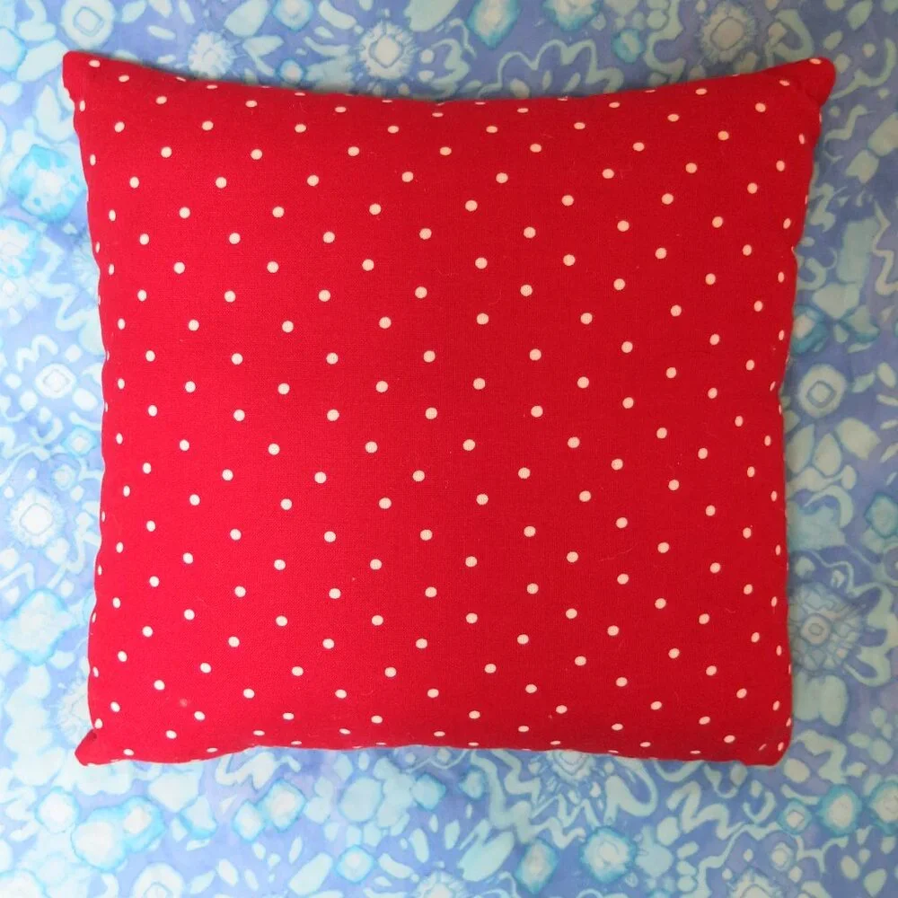 Handmade Handstitched Small Christmas Pillow Accent Cotton Holiday Home Décor